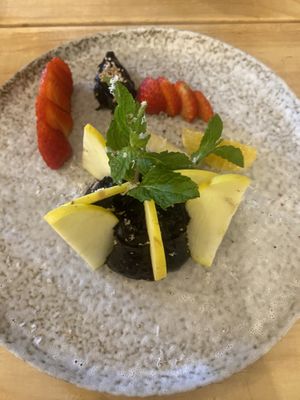 Mousse with chocolate and avocado   at Vida Vegan Bistro in Cusco