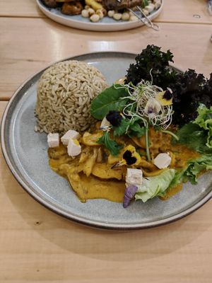 Mushroom curry at Vida Vegan Bistro in Cusco