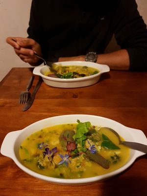 soup of the day  at Vida Vegan Bistro in Cusco