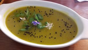 Soup at Vida Vegan Bistro in Cusco