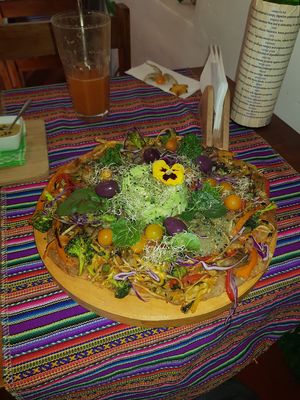 Vegan PIZZA at Vida Vegan Bistro in Cusco