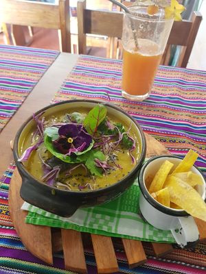 Amazing soup at Vida Vegan Bistro in Cusco