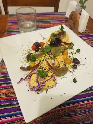 Amazing ravioli at Vida Vegan Bistro in Cusco