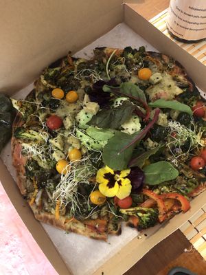 Vegan pizza for takeaway! Amazing!! at Vida Vegan Bistro in Cusco