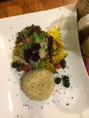 Veggie curry (delicious) 💖 at Vida Vegan Bistro in Cusco