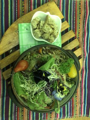 Veggie lasagna  at Vida Vegan Bistro in Cusco