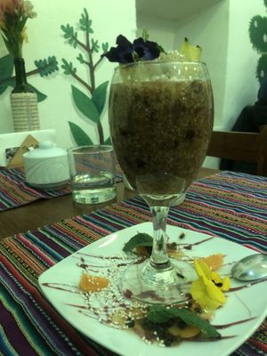 desert something with quinoa  at Vida Vegan Bistro in Cusco
