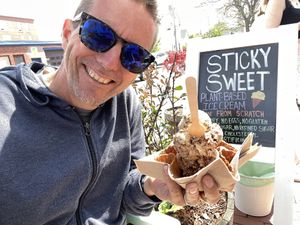 Cookies & cream in a waffle bowl!! ❤️  at Sticky Sweet in Portland