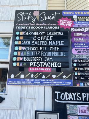 Today’s menu.  Allergens clearly marked  at Sticky Sweet in Portland