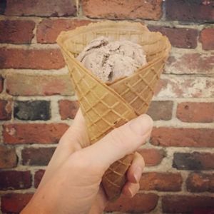house-made, dairy-free/vegan & gluten-free waffle cone (made fresh daily) at Sticky Sweet in Portland