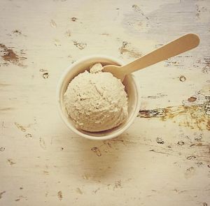 Sea Salted Maple ice cream (house-made & dairy-free/vegan) at Sticky Sweet in Portland
