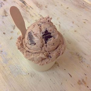 Peppermint Brownie Batter ice cream (vegan & gluten-free) at Sticky Sweet in Portland