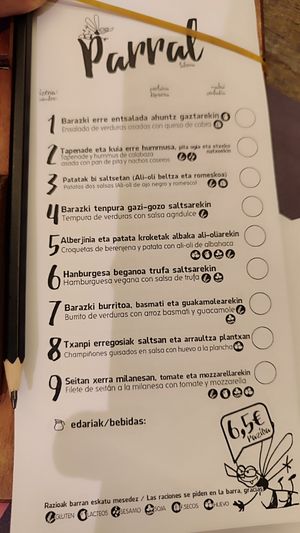 Carta a elejir at Beganbai in Vitoria Gasteiz