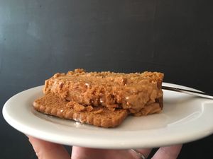 Speculoos biscuit cake. at Larder in Brighton