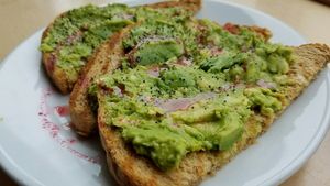 avocado toast at Larder in Brighton