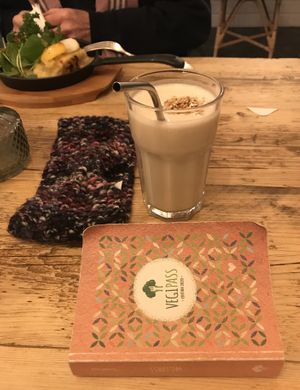 Vegan peanut  and banana smoothie  at Pura in Luzern