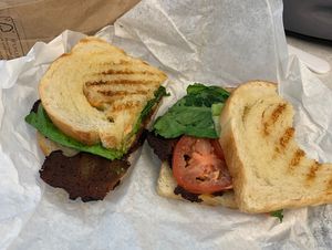 B.L.T (Tempeh bacon) sandwich  at Lento Market in Los Angeles