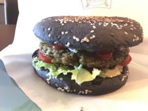 Lentil burger at Ugol in Moscow