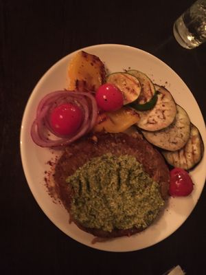 Seitansteak with grilled vegetables  at Ugol in Moscow