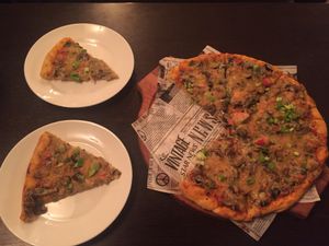 Mushroom pizza  at Ugol in Moscow