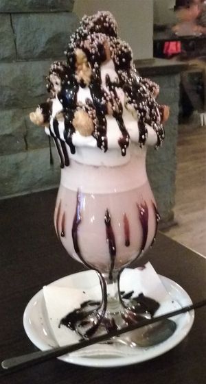 Chocolate milkshake at Ugol in Moscow