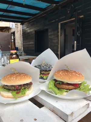 Falafel, Lentil and Tofu Burger at Ugol in Moscow