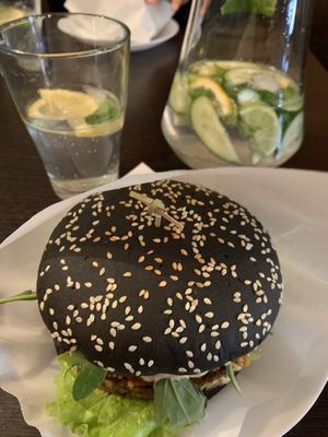 Lentil burger😍 at Ugol in Moscow