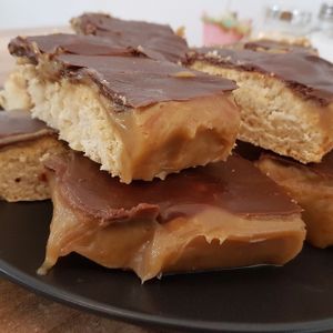 Vegan Caramel Twix Slice  at A Tad Whimsy in Hobart