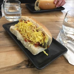 Hawaiian hot dog at A Tad Whimsy in Hobart