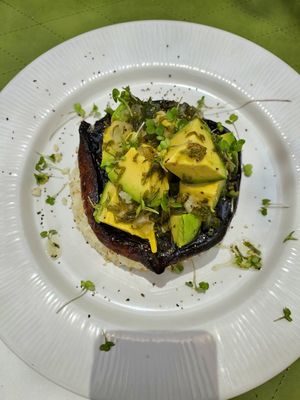 Portobello steak.looks great but nothing to write home about. at Machima in Ajijic