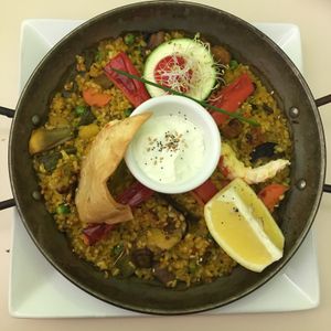 Vegan paella at Yerbabuena - Hileras in Madrid