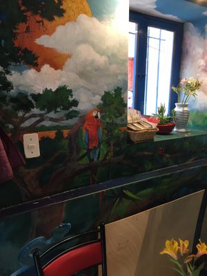 Murale on the walls - 1st floor at Apu Organic Nativo in Pisac