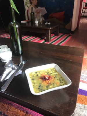 Andean bean soup at Apu Organic Nativo in Pisac