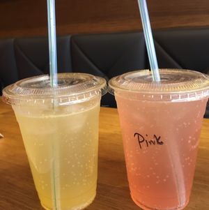 homemade lemonade and pink lemonade  at Earth Restaurant & Takeaway in Petersfield