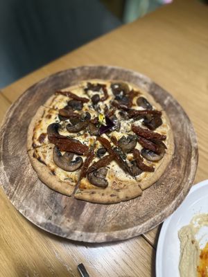Gluten free vegan pizza   at Plant Cafe in Hamala