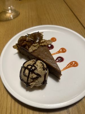 Gluten free cake with vanilla ice cream   at Plant Cafe in Hamala