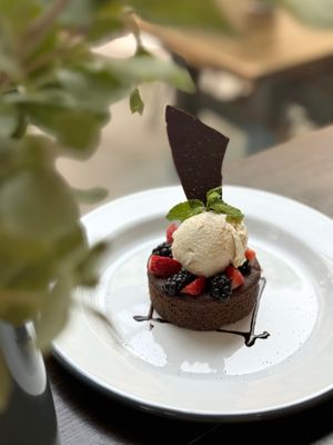molten chocolate cake (GF) at Plant Cafe in Hamala