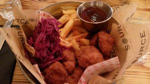 Vegan fried chicken at Source in York
