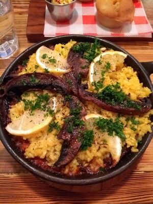 Vegan mushroom paella at Source in York