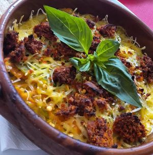 Vegan lasagna Bolognese  at Sa Cova in Mallorca