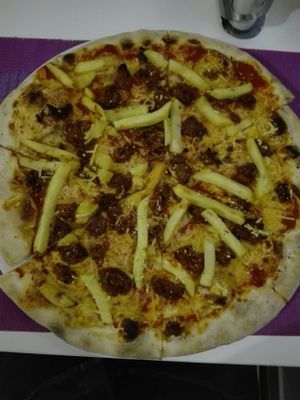 Spicy sausage and potatoes at Sa Cova in Mallorca