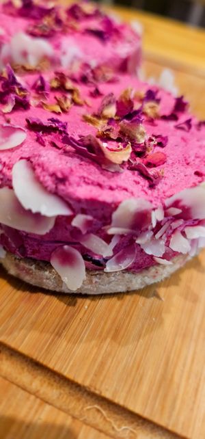 blackberries cheesecake Vegan at Sa Cova in Mallorca