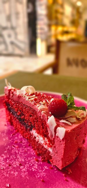 Red fruit cake  at Sa Cova in Mallorca