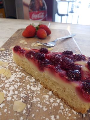 Vegan cake! DELICIUSE!!!! at Sa Cova in Mallorca