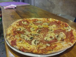 Prosciutto e funghi ! Incredibile e gustoso! at Sa Cova in Mallorca