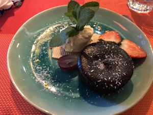 Vegan chocolate cake  at Sa Cova in Mallorca