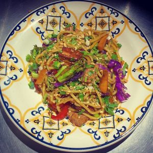 Yakissoba at Raposa Vegana in Cuiaba