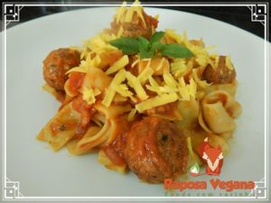 Vegan meat ball at Raposa Vegana in Cuiaba