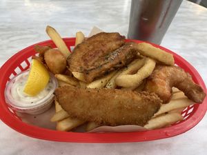 Mixed basket (fish, calamari, prawns)  at The Fish Shack in Canberra