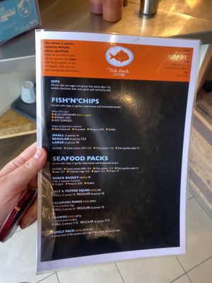Menu😄 at The Fish Shack in Canberra